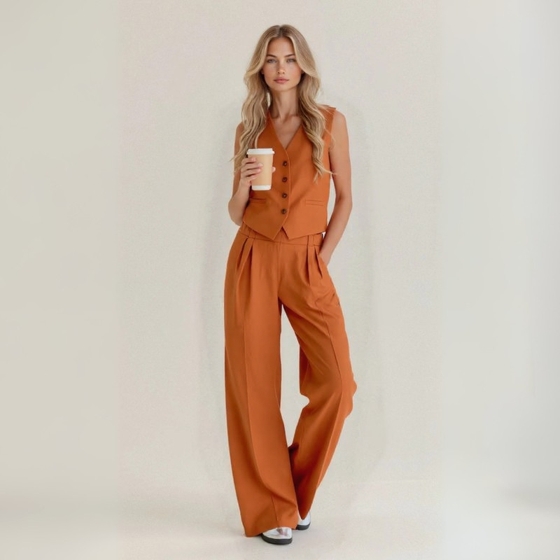 Anita | Completo casual in lino artigianale