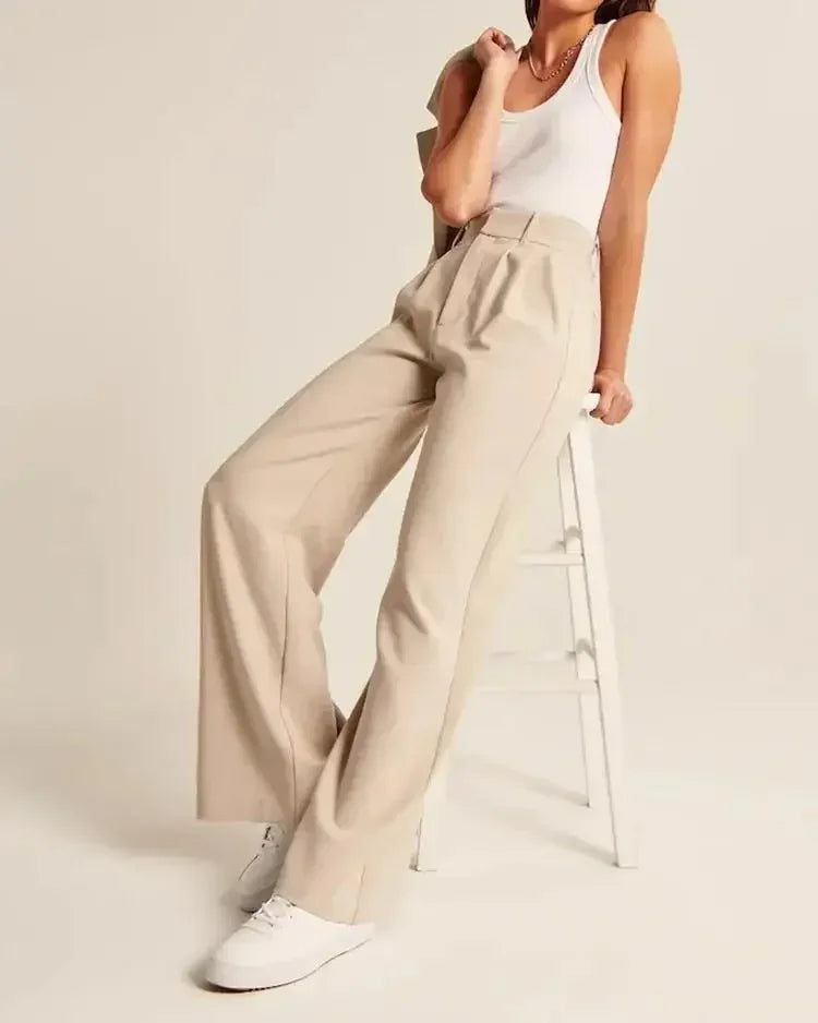 Gabriella Milano™ | Pantaloni Tailleur Beige Lucia