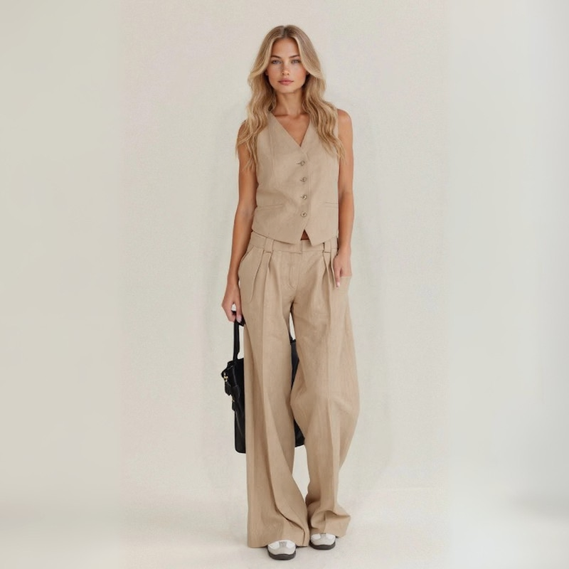 Anita | Completo casual in lino artigianale