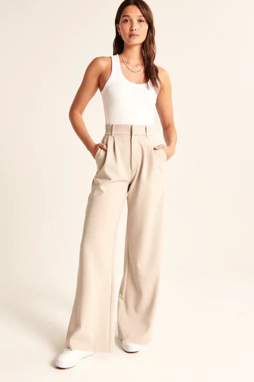 Gabriella Milano™ | Pantaloni Tailleur Beige Lucia